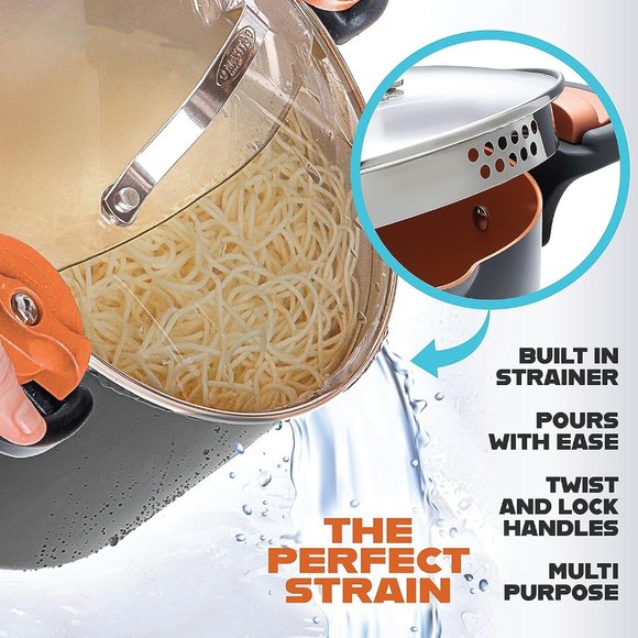 5 Quart Stock Multipurpose Pasta Pot with Strainer Lid - Picture 2 of 8